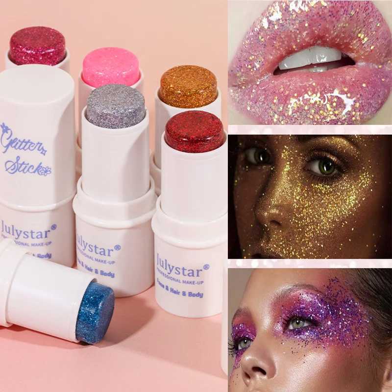 Big sequin flash stick self-adhesive eye flash multi-functional nail hair body flash gel flash art loose sequin cream W240812