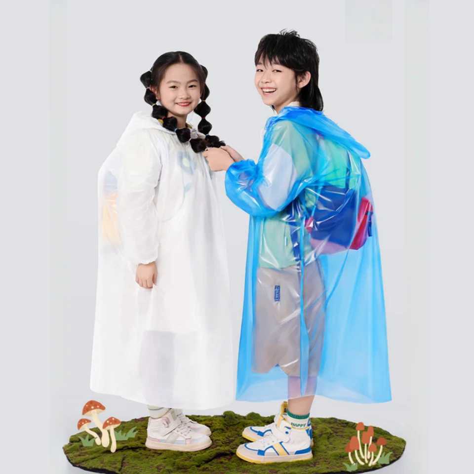 5 Pcs Disposable Rain Ponchos for KidsRain Ponchos Family PackClear Kids PonchosIndividually Wrapped Y240810