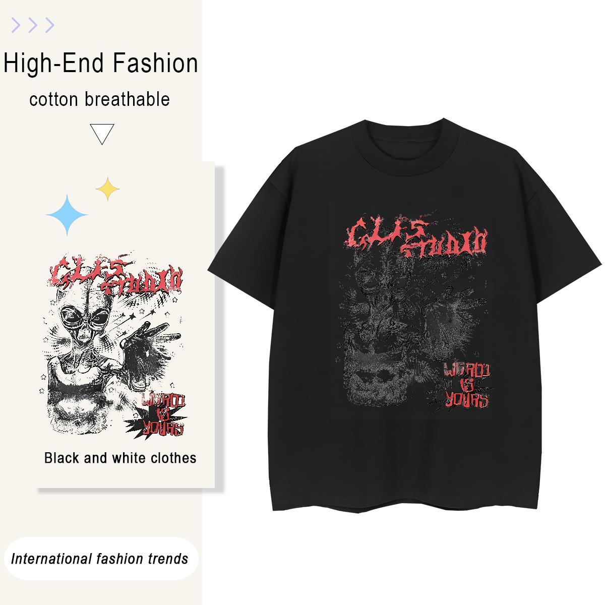Comfortable Men Clothes T-Shirt Casual 100% Cotton 230g Custom Anime Breathable Crew Neck ET T-Shirts for Men Stylist Tops Shirt