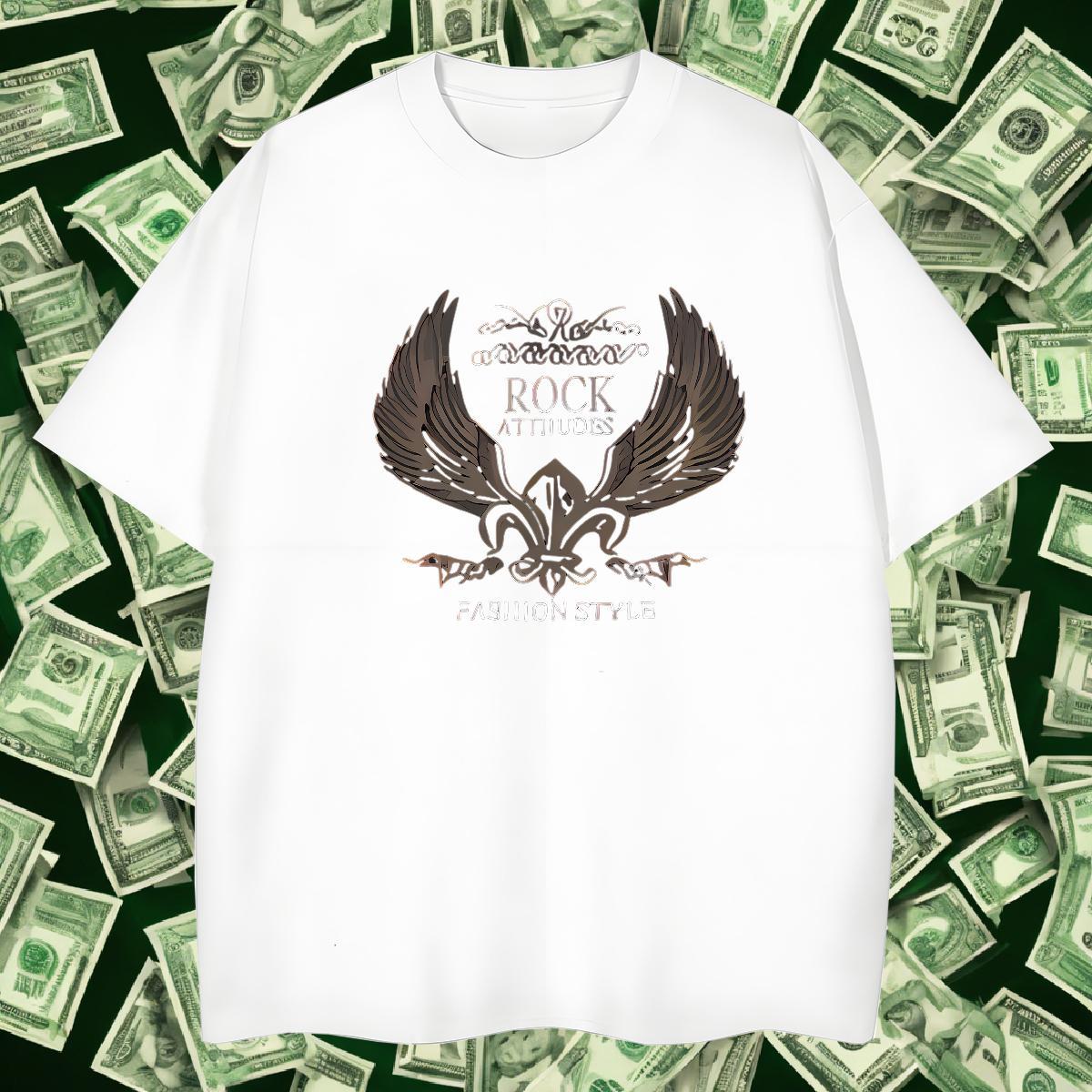 Custom Men Clothes T-Shirt eagle Hip Hop Street 230g 100% Cotton Tops Breathable Short Sleeve Loose Mens T Shirts Oversized 3XL 4XL