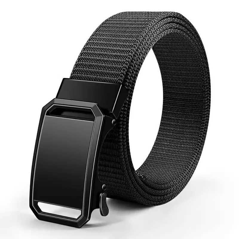 Metal mens belt nylon breathable belt mens denim design belt outdoor tactical belt military gift belt W240807
