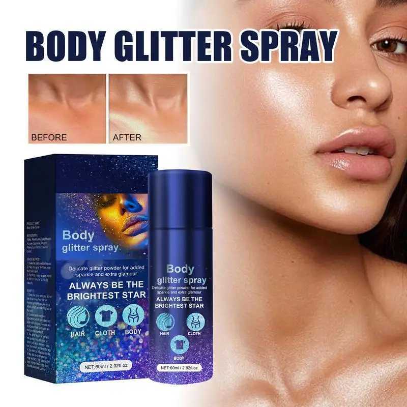 Body glitter whole body lasting shimmer powder spray suitable for women daily facial makeup family work dating party W240812