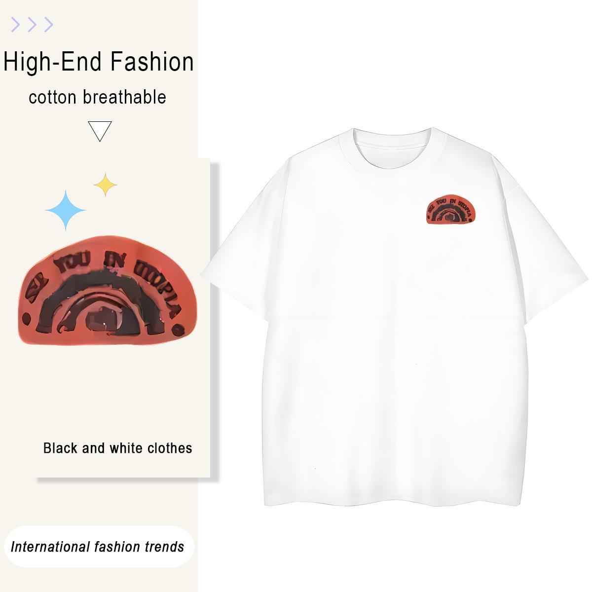 T-Shirts for Men 230g Pure Cotton eyes Sports Casual Short Sleeve O-Neck Custom Printed Tshirts Fashion New Classic Clothings