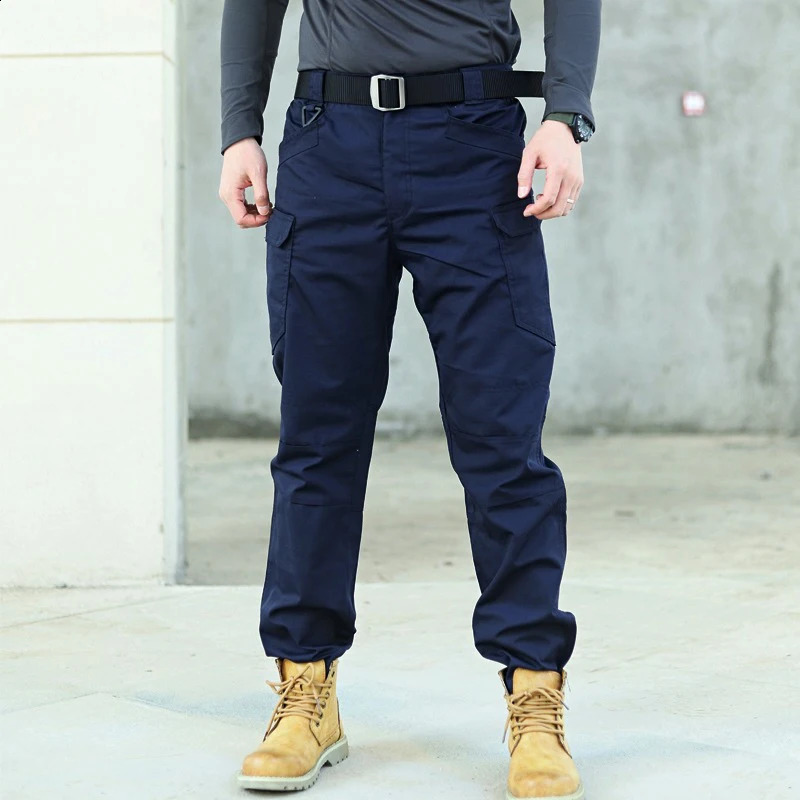 Mens Tactical Pants Multiple Pocket Elasticity Military Urban Tacitcal Trousers Men Waterproof Cargo Pant 6XL 240812