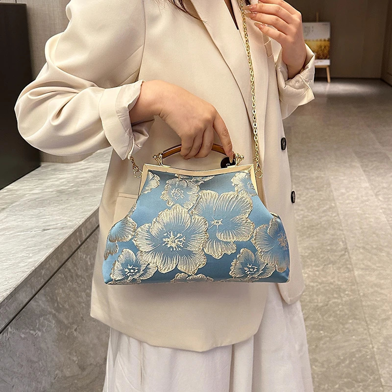 Ladies bag for sale high-quality summer embossed print exquisite wedding clutch top handle cross body bag 240812