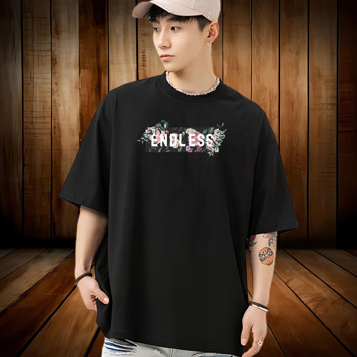 Fashion Designer Men Tops Tees flower Hip Hop Street 230g Cotton Top Tees O Neck Short Sleeves Unisex T-Shirts Plus Size Cartoon