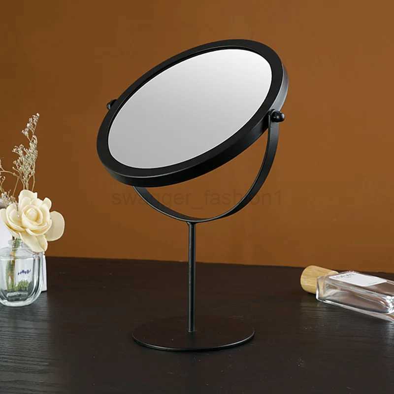 Makeup Mirror Light Luxury Retro European Metal Gold Home Desktop Square Round Mirror Dormitory Makeup MirrorXJ240813
