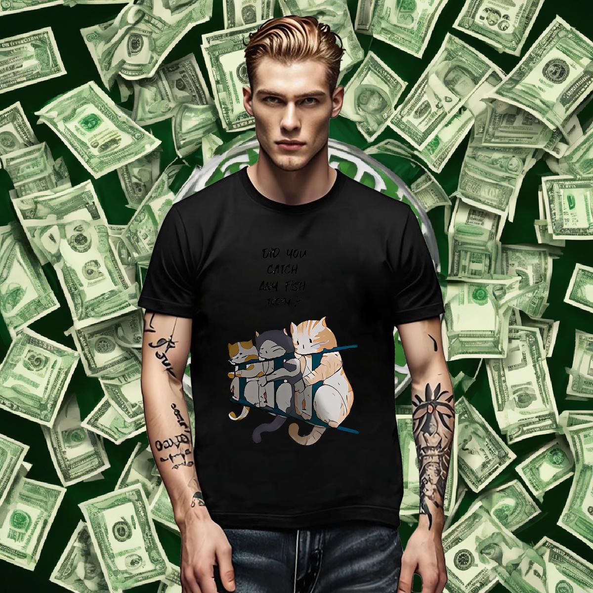 Fashion Design Men Tshirts cat Casual Beach 230g Cotton Clothes Breathable Crew Neck TOP Quality T Shirt For Man Oversized