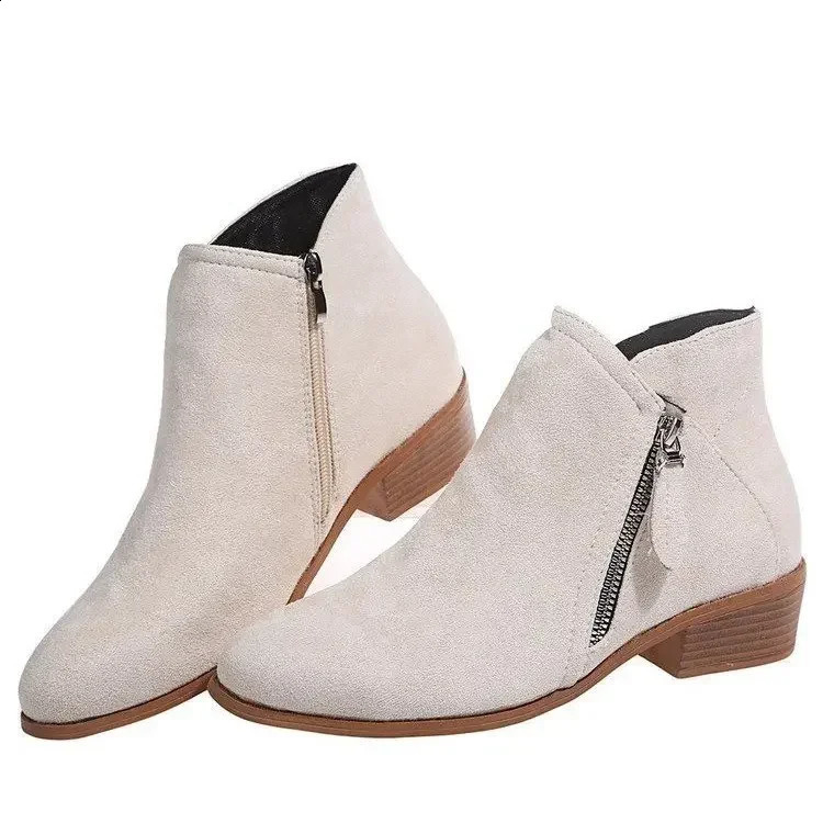 Womens Ankle Boots Autumn Square Heel Boots Platform Sexy Womens Khaki High Heels Shoes 2024 Fashion Winter Fashion Boots 240809