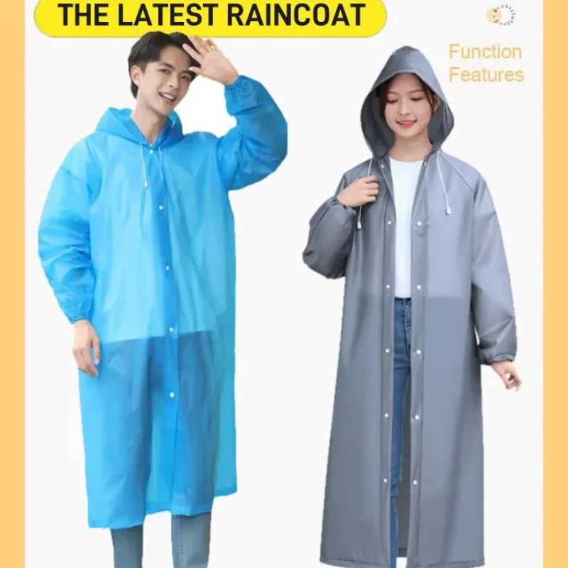 Reusable portable adult model hiking raincoat eva rain poncho thick section outdoor transparent one-piece childrens raincoat Y240810