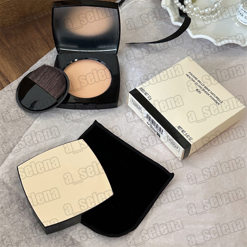 Brand Makeup Matte Pressed powder with Brush Natural Healthy Glow Sheer Powder face setting powder 12g