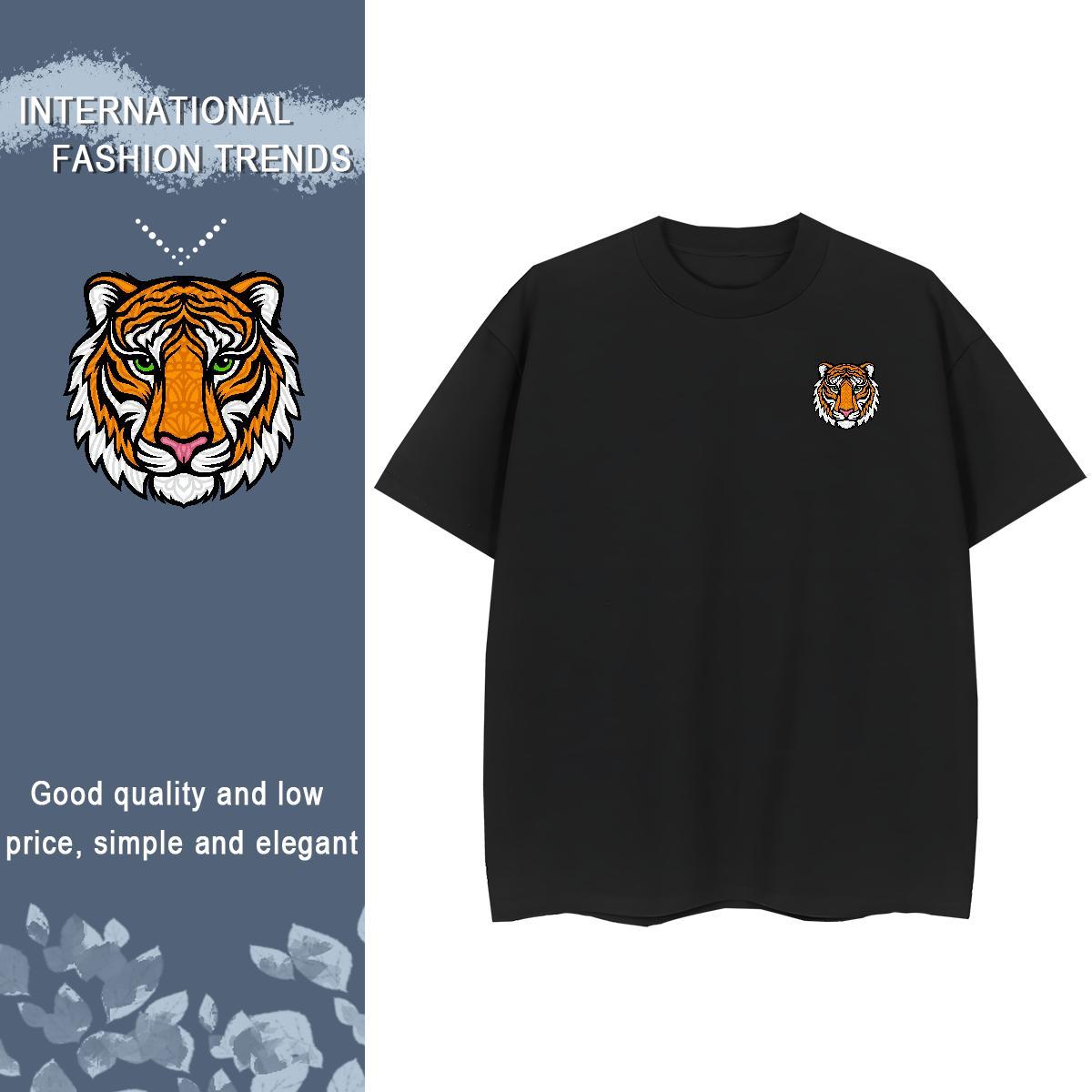 T Shirt For Man 230g Pure Cotton tiger Spring Summer Breathable Short Sleeve DIY Printed Men Clothes T-Shirt New Designer Cool Tops