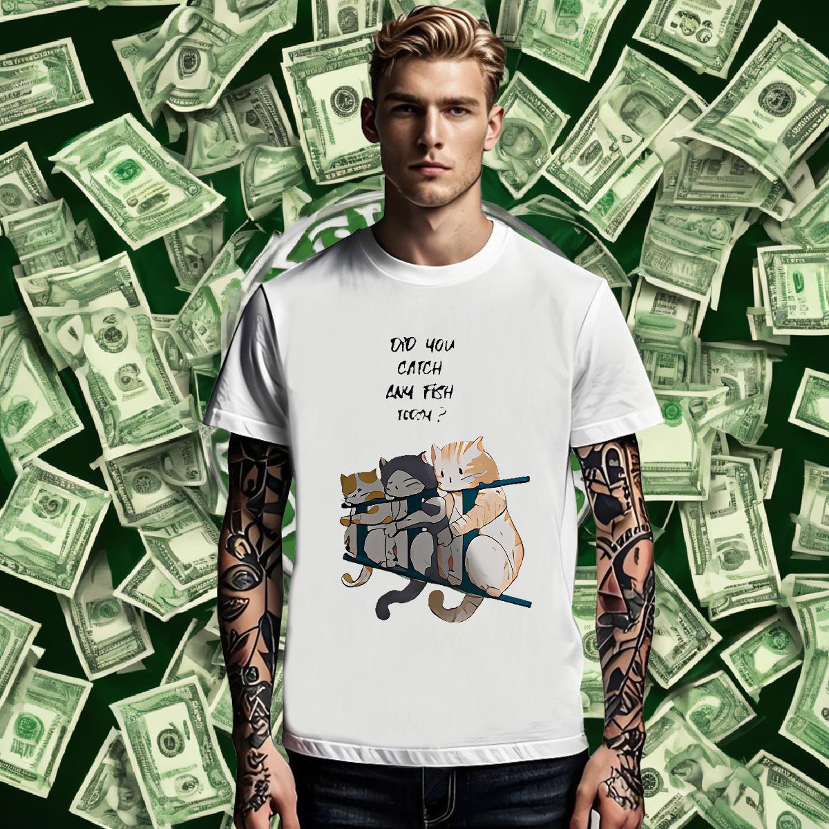Fashion Design Men Tshirts cat Casual Beach 230g Cotton Clothes Breathable Crew Neck TOP Quality T Shirt For Man Oversized