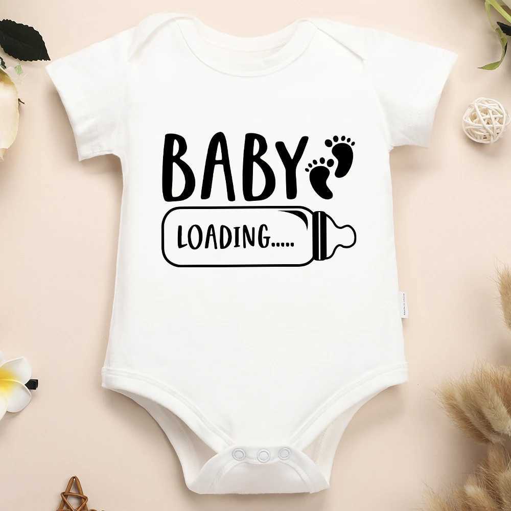 Baby loading... Pregnancy announces Onesie cotton exquisite gift for newborn clothing aesthetics popular cute baby jumpsuit W240812