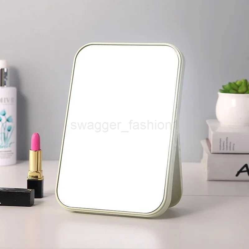 HD Single Size Large Makeup Mirror Desktop Solid Color Folding Dressing Tool Portable Large Square Princess Mirror Makeup MirrorXJ240813