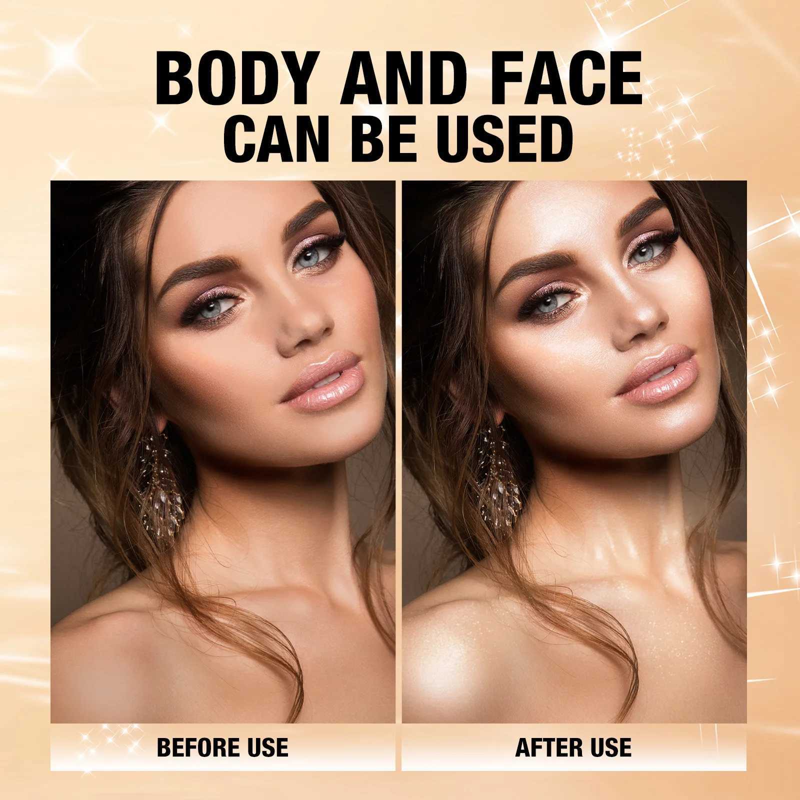 3-color phosphor body glitter powder shimmer contour powder blusher glitter makeup face eyes body glitter makeup W240812