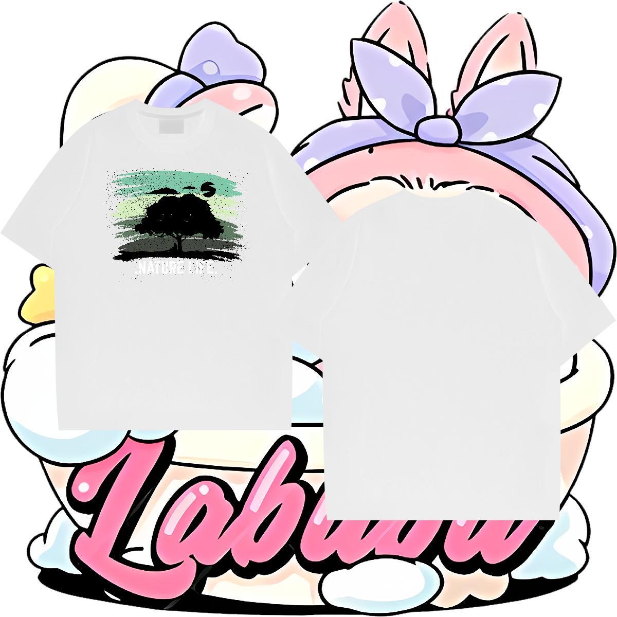 Wholesale Couples T Shirts Summer Casual 230g Cotton DIY Logo Oversized Breathable Short Sleeve tree T Shirt For Man New Tops Shirt