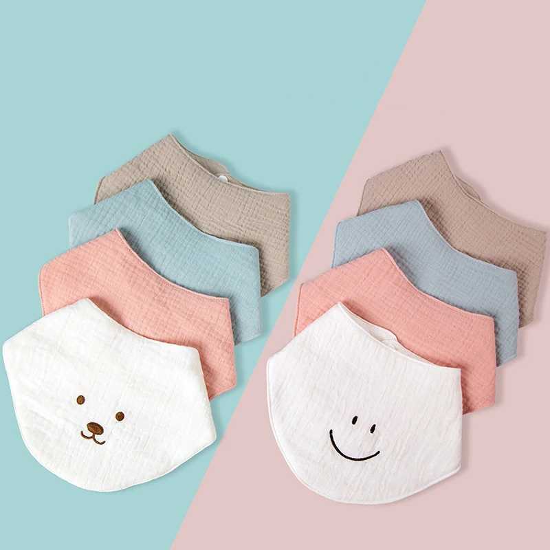 Bibs Burp Cloths Baby Bibs Infant Cotton Solid Candy Color Triangle Scarf Feeding Saliva Towel Bandana Burp Cloth For Newborn Boys Girls BibL4812