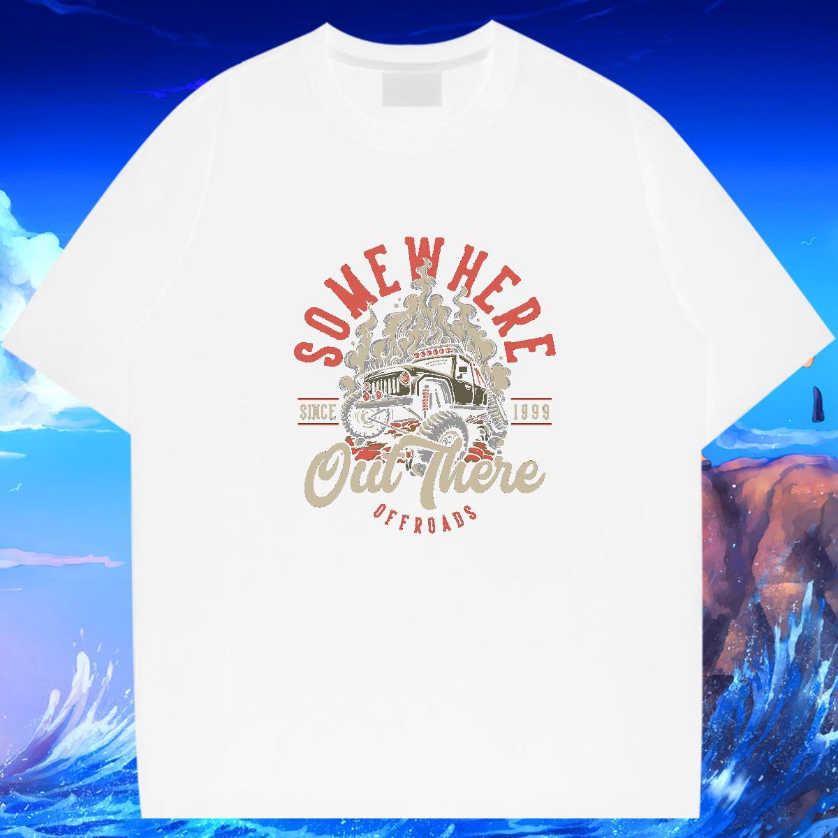 Wholesale Men Clothes T-Shirt Street wear Hip Hop 230g 100% Cotton Floral Print Crew Neck car Mens T Shirts New Arrival Wear