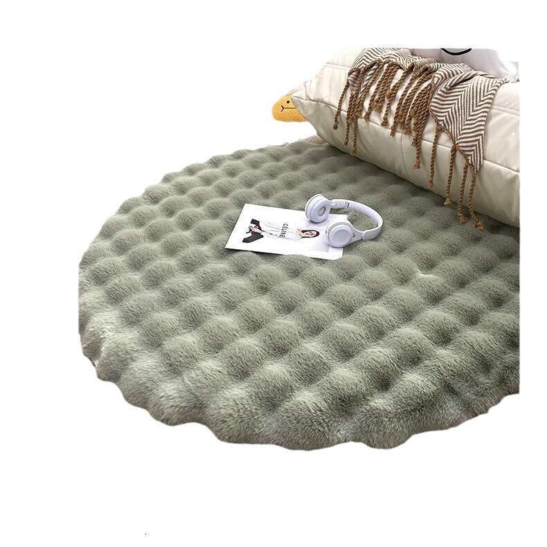 Cream style round plush carpet, bubble rabbit hair, living room sofa, combing clothes, dressing room, makeup stool mat