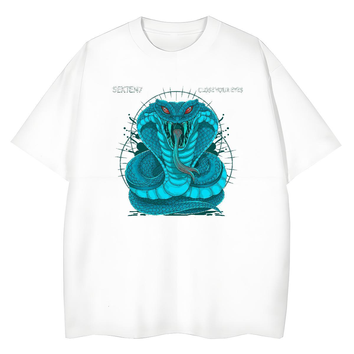 High Quality T Shirts Men snake Short Sleeve Soft Home Outdoor DIY Printed 230g Pure Cotton Men Tshirts New Arrival Tops Shirt