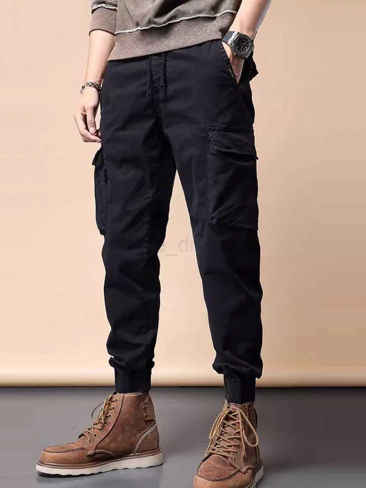Casual pants for men with wide legs and bound feet Harlan pants for American style heavyweight retro work pantsXJ240813