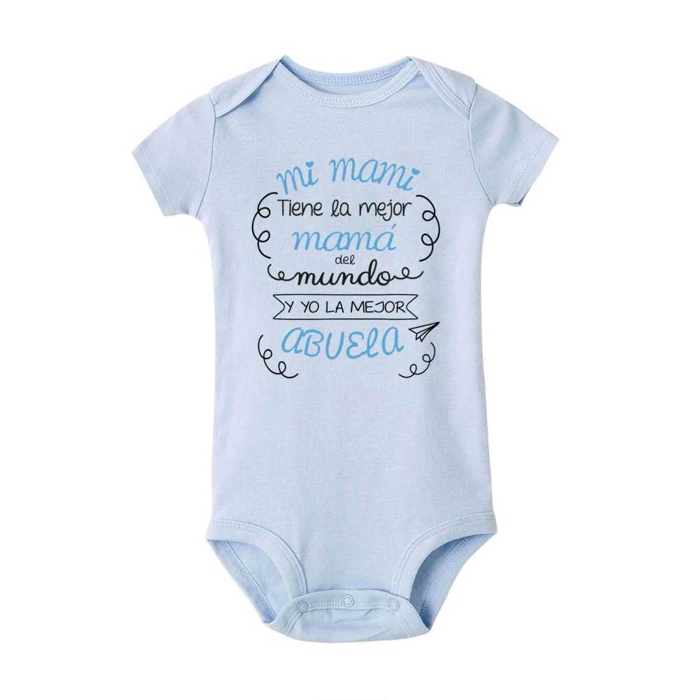 My mother is the best mother in the world. I have the best grandmother baby bodysuits baby short sleeved jumpsuits newborn jumpsuits W240812