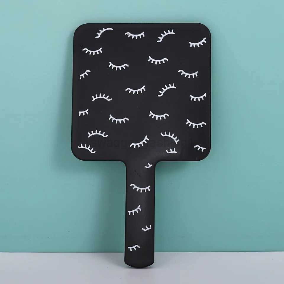 1pc Handheld Makeup Mirror Portable Small Mirror Square Mirrors With Handle Creative Design Handheld Mirror Travel EssentialsXJ240813