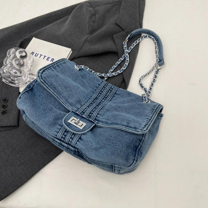 Totes Women Casual Tote Handbag Large Capacity Denim Simple Sg Bag Fashion Satchel Female Daily Dating 2a21 4
