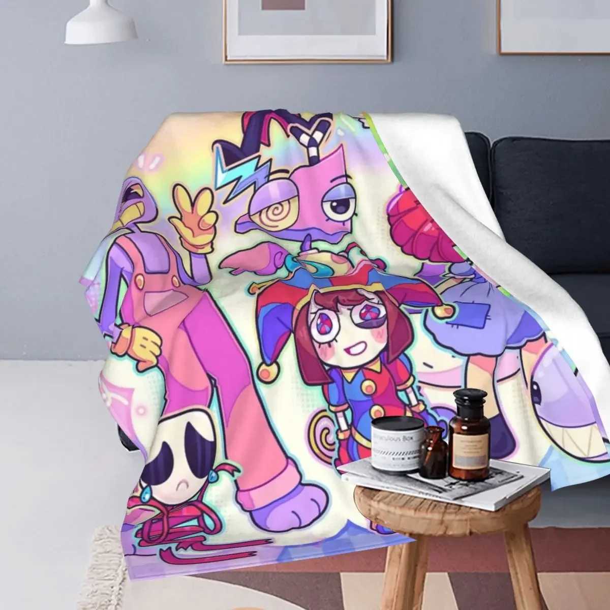The Amazing Digital Circus Tv Series Blankets Flannel Awesome Warm Throw Blanket for Bedding Lounge Textile DecorXJ240813