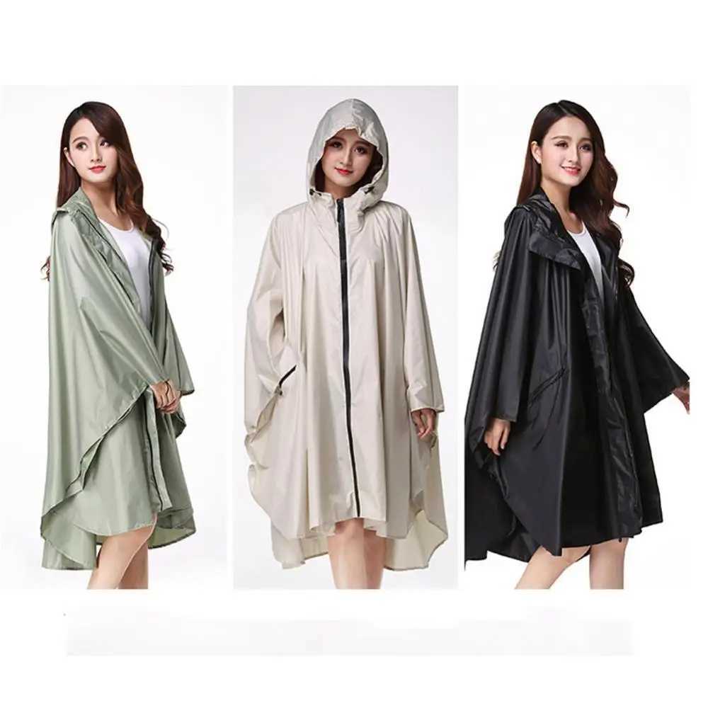 Stylish Hooded Waterproof 1 Pc Multicolor Women Ultra-thin Raincoat Outdoor Long Poncho Rain Coat Rainwear Poncho Suit Y240810
