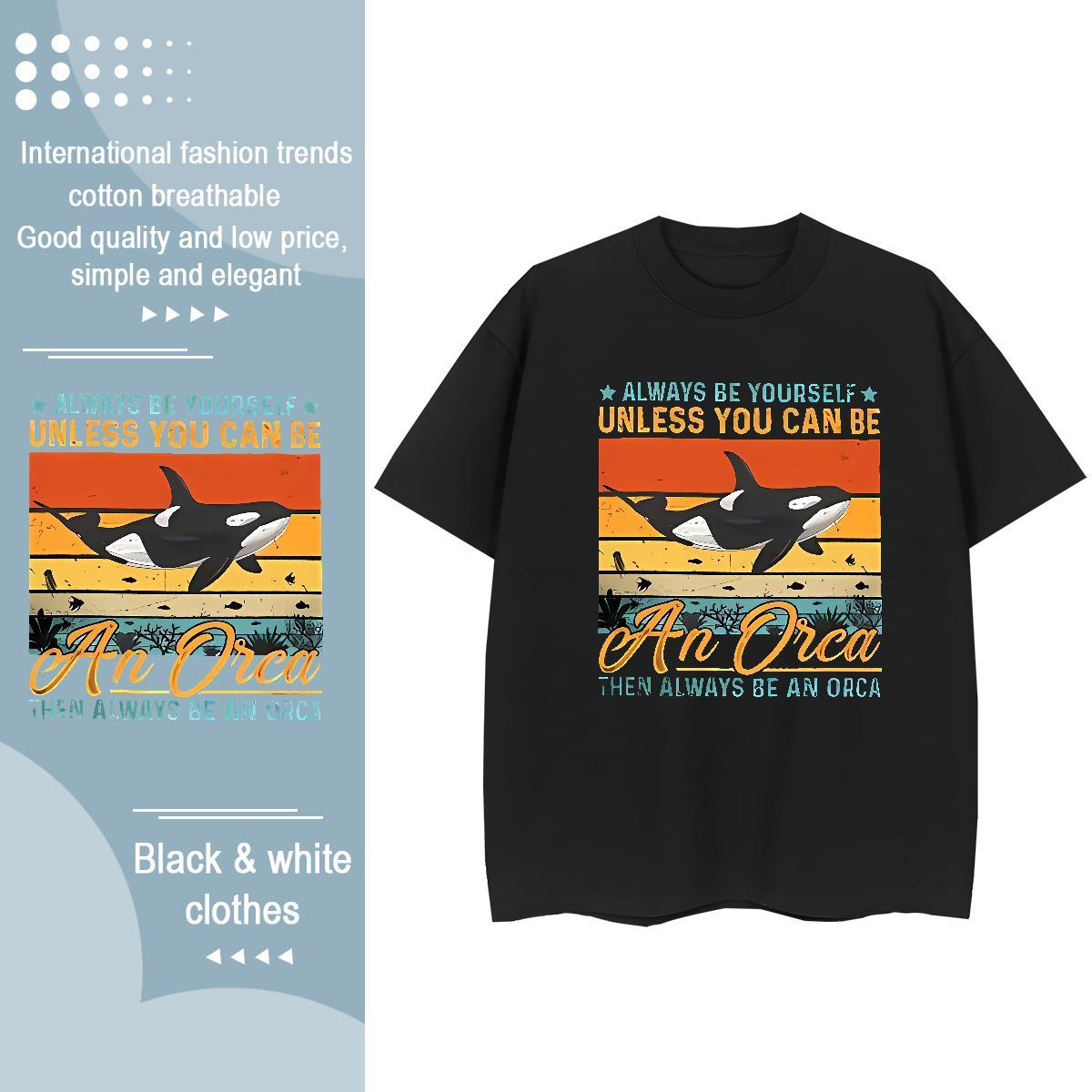 Unisex Mens T Shirts dolphin Crew Neck Breathable Hip Hop Custom Print Plus Size 100% Cotton 230g Mens Tshirts DIY Polos