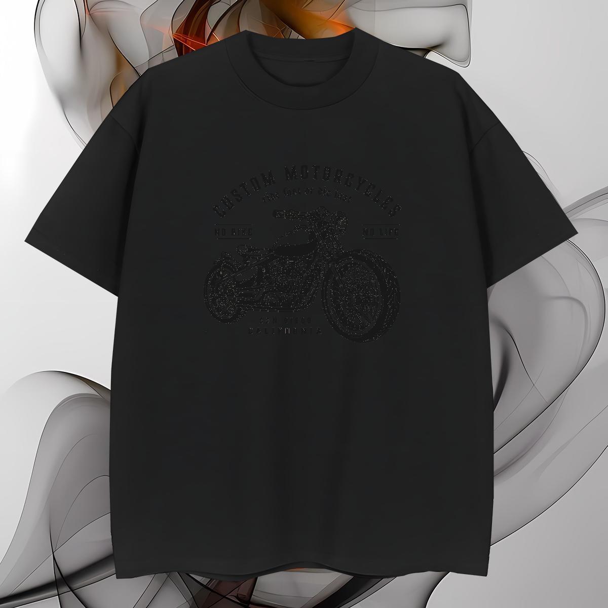 High Quality Motorcycle Man T Shirts Casual Mens Tshirts 230g Cotton Fashion New O-Neck Short Sleeve Custom Cartoon Polos