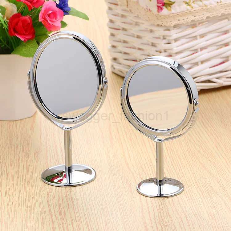 Desktop home standable make-up mirror double-sided mirror rotating desktop oval mirror home bedroom desktop make-up mirror smallXJ240813
