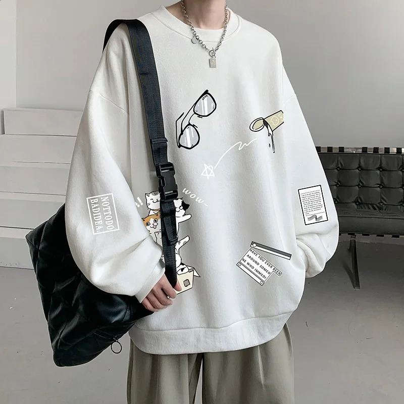 High Quality Autumn and Winter Casual Fashion Printing Trend Mens Long Sleeves 240812