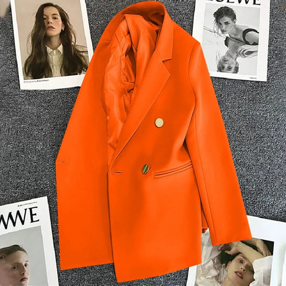 Office Lady Elegant Single Button Blazer For Women Autumn Long Sleeve Slim Stylish Jackets Winter Casual Chic Tops Coats 240813