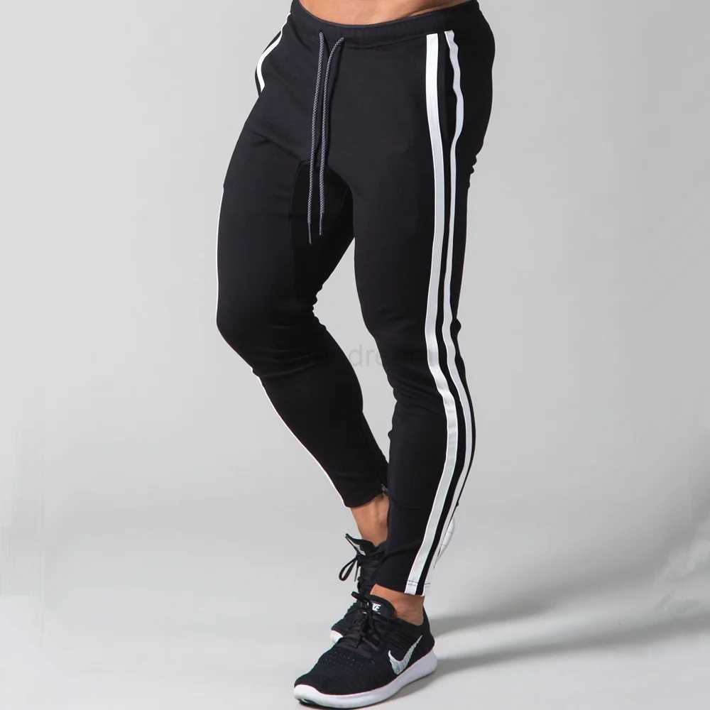 2023 New Jogger Gray Gym Fitness Bodybuilding Training Pants Mens Jogging Casual Fashion Classic Side Stripe Sweatpants MaleXJ240813