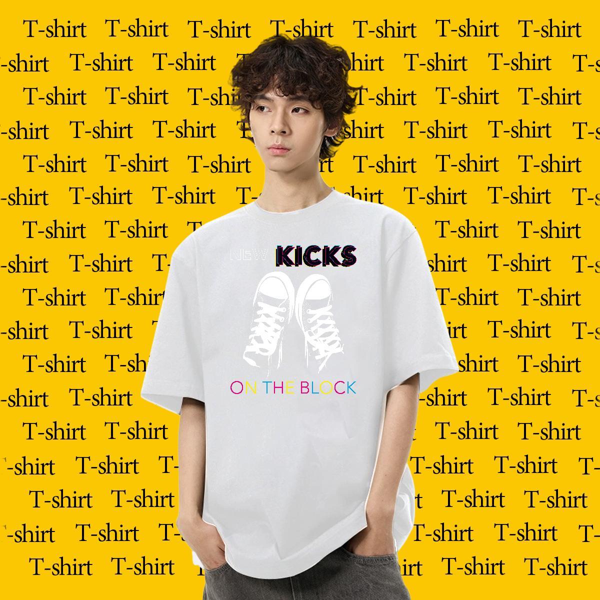 TOP Quality Couples T Shirts Spring Summer 230g Cotton Asian Size Round Neck Short Sleeve letter T Shirts Men 2024 New Tees Shirts