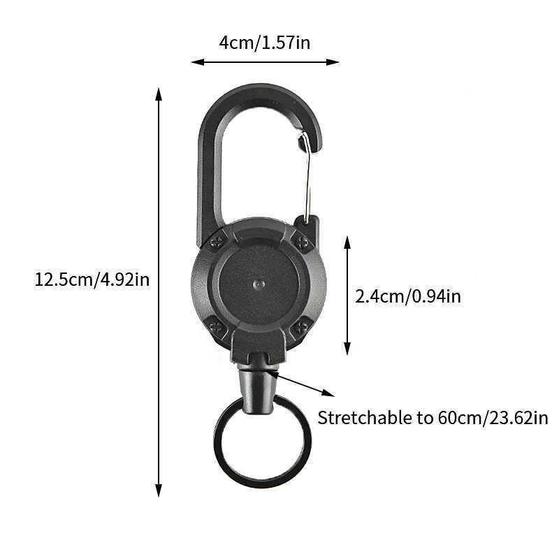 Anti theft metal easy to pull rope elastic keychain sports retractable keychain anti loss skateboard ID card W240808