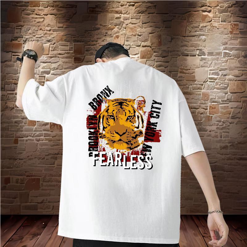 2024 Men Clothes T-Shirt Casual 100% Cotton 230g Tops Round Neck Short Sleeve Free Shipping Men T Shirts Custom Print Oversized