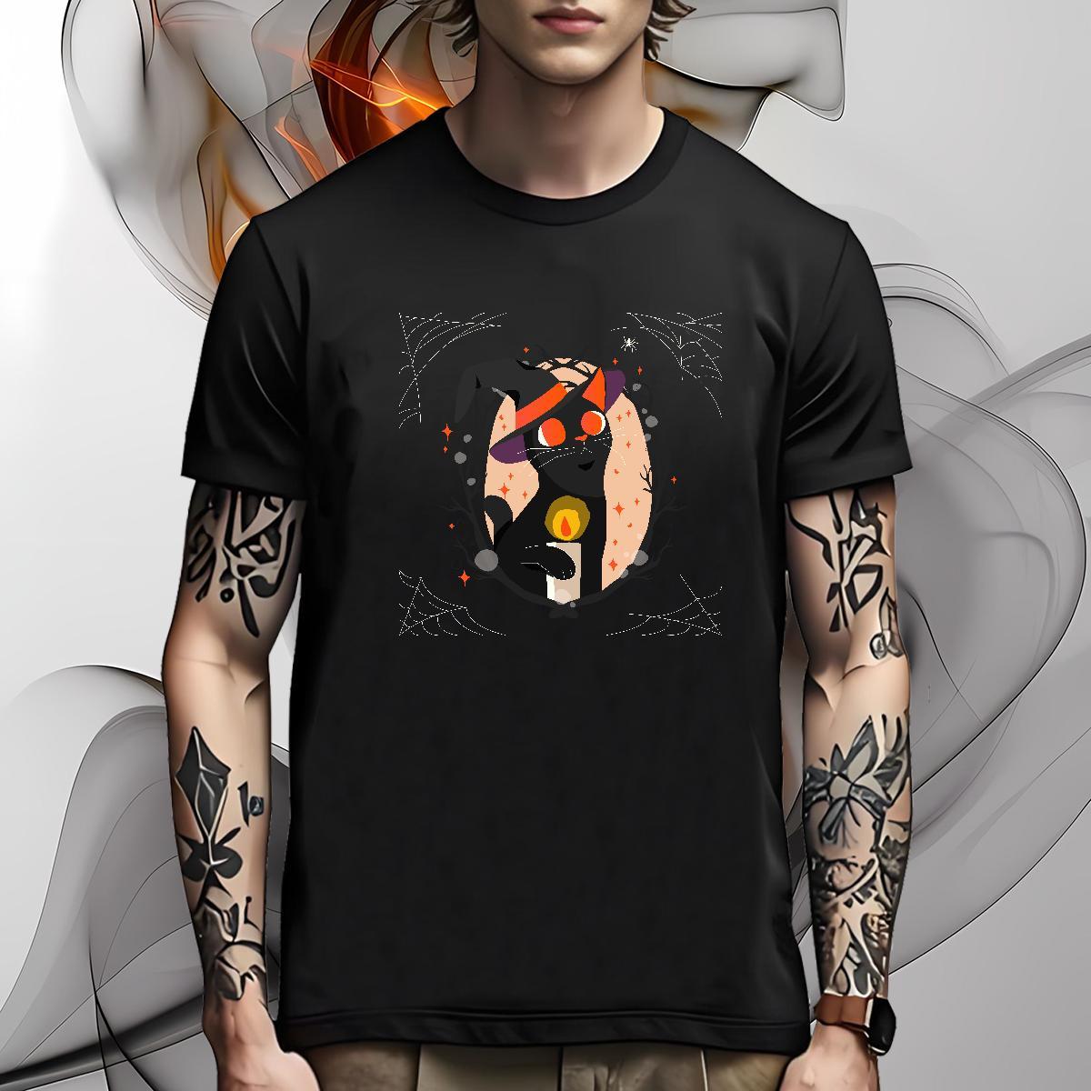 Comfortable T shirt cat Pure Cotton Casual Beach Customized Print 230g 100% Cotton Men Tops Tees Fashion Design Tee Shirt