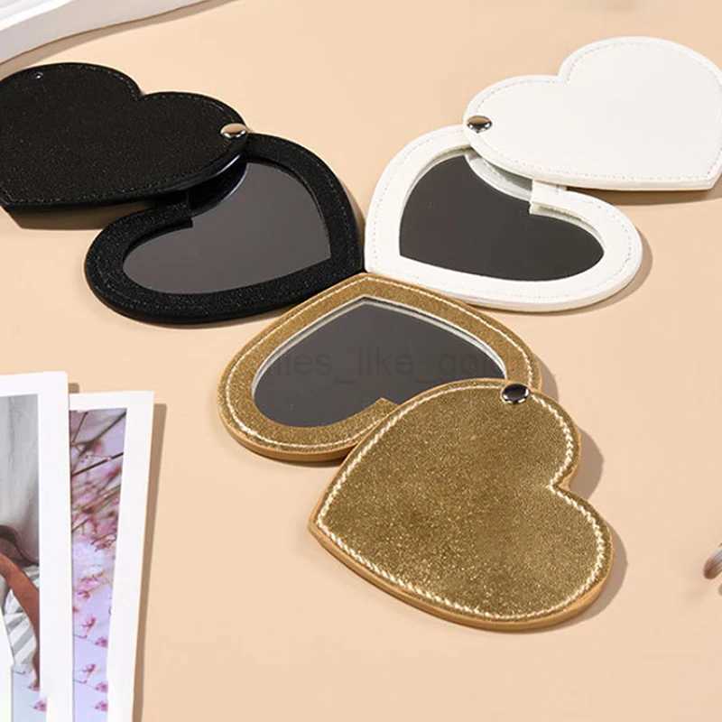 Portable heart-shaped mirror sliding cover makeup mirror pocket mirror sliding cover handheld mini pocket mirror makeup mirror W240813