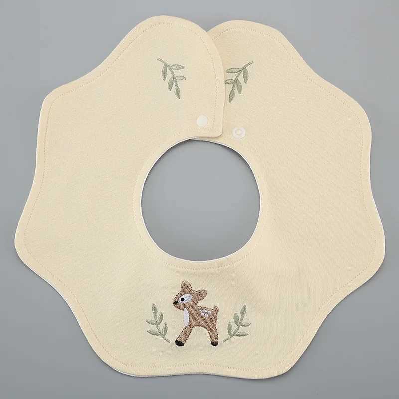 Bibs Burp Cloths Summer Cotton Waterproof Baby Bibs New Embroidery Infant Bib Newborn Burp Cloths for Kids Boys Girls Soft Feeding Saliva TowelL4812