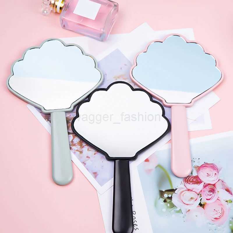 Handheld Makeup Mirror Shell Shaped Makeup Mirror With Handle SPA Salon Compact Mirrors Cosmetic Mirror For WomenXJ240813