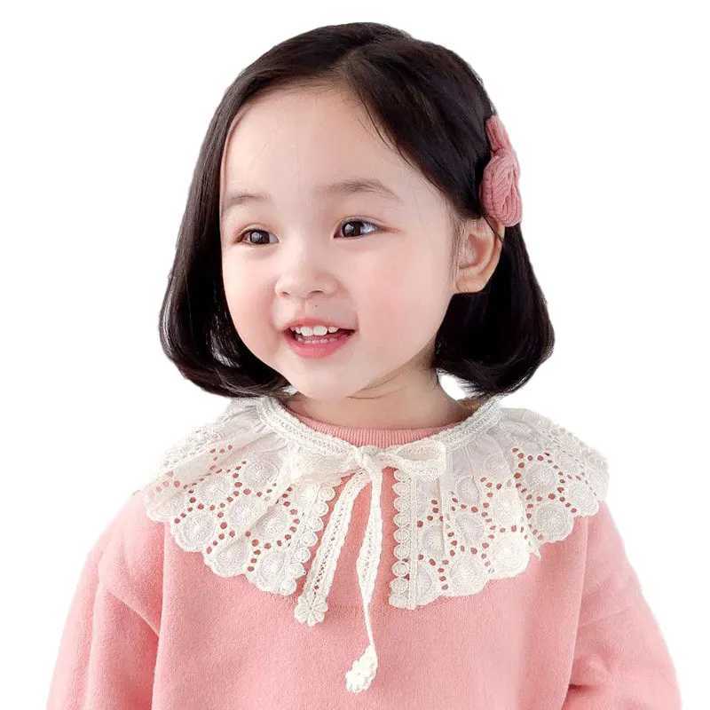 Bibs Burp Cloths Lace Kids Bibs Shawl Cotton Collar Kids Neckwear for Girls All Match Hollow Out Children Girls Scarf Accessories 3-8YL4812