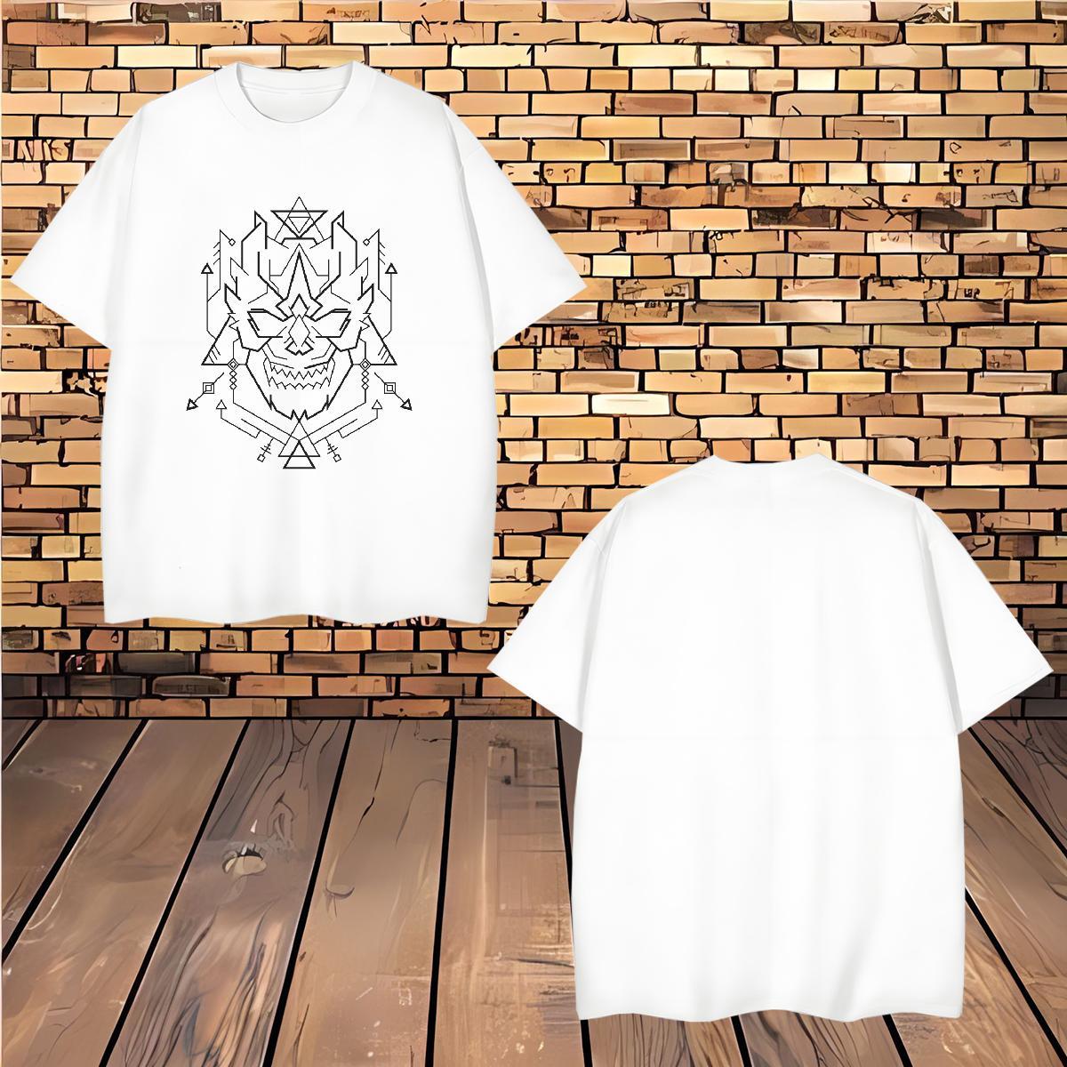 T-Shirts for Men 230g Pure Cotton Geometric line Sport Round Neck Short Sleeve DIY Logo Oversized Men Tees New Designer Cool Tees Shirts
