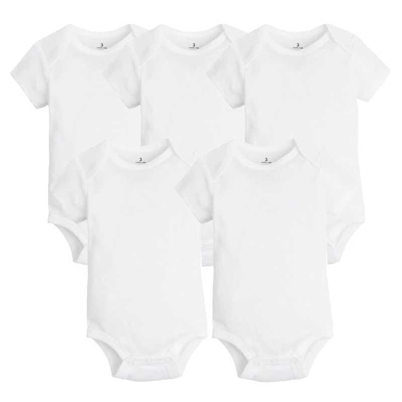 5/10 pieces/large quantity of newborn baby clothing 2023 summer baby boys and girls clothing 100% pure cotton white baby tight fitting clothes and jum