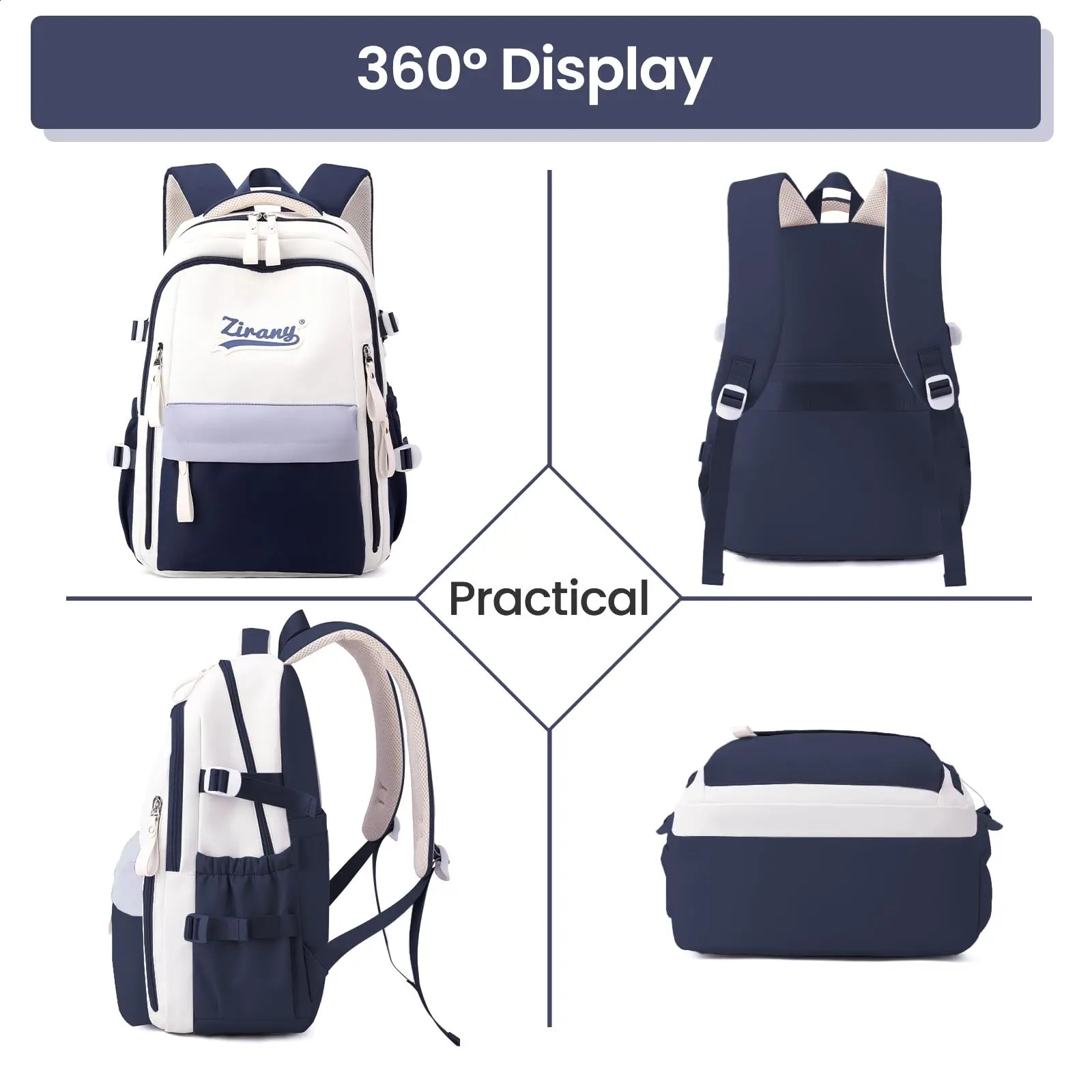 School backpack for girls teenagers large children school aged 9 to 16 nylon travel and leisure 240813