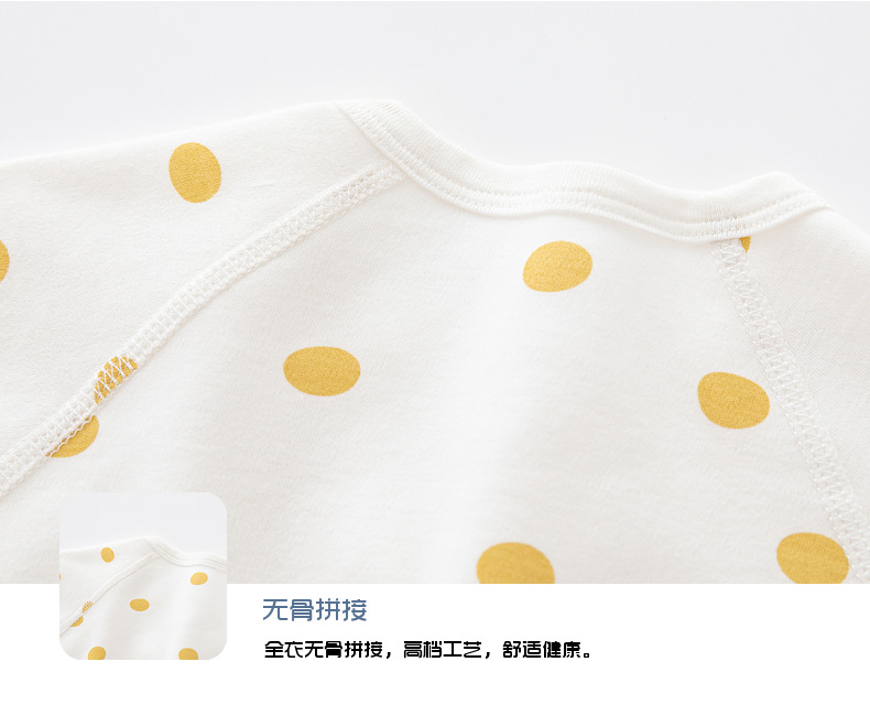Baby butt-jacket Spring and autumn baby triangle clothes pure cotton newborn long sleeve polka dot onesie boneless climbing suit