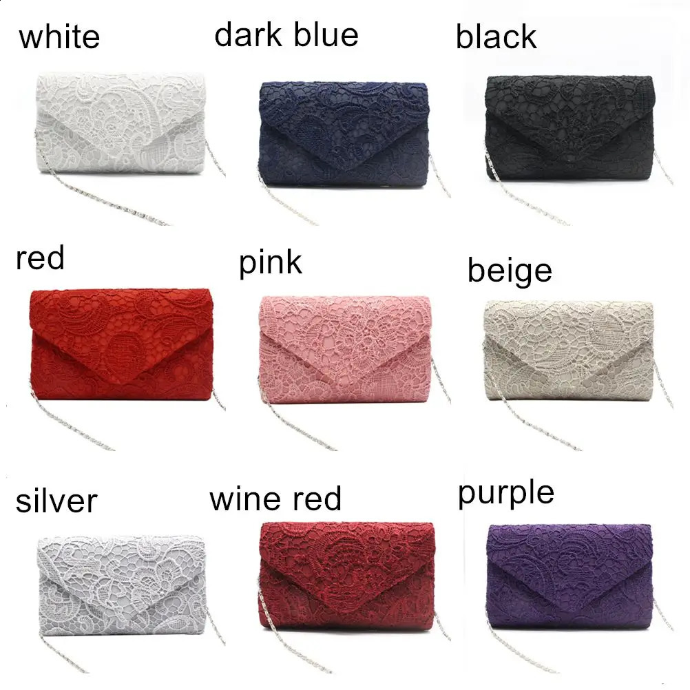 Ladies Messenger Bag Handbags Lace Clutch Evening Party Wedding Purse Envelope Fashion Women Wallet 240812